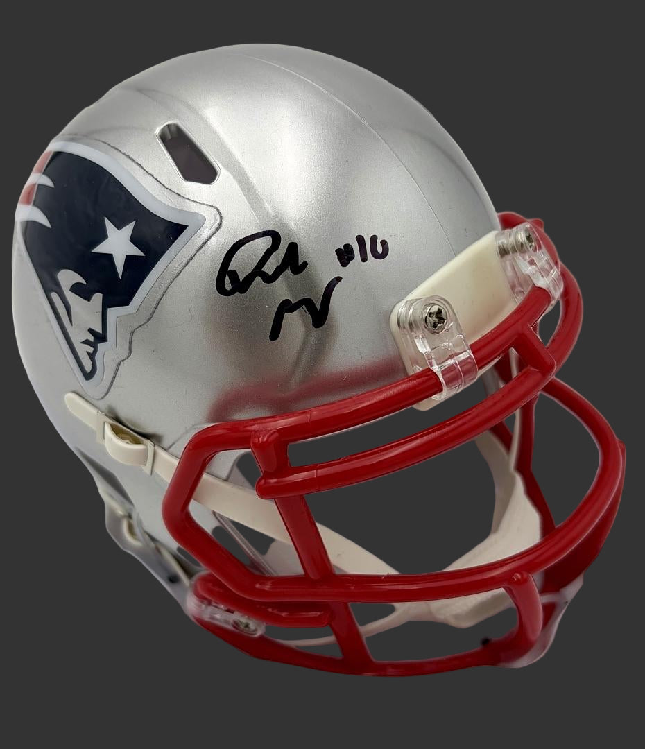 Drake Maye Signed Patriots Mini Helmet - Fanatics COA